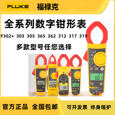 FLUKE福禄克F319交直流数字F317钳形表F302+/F312/F362电流表F305