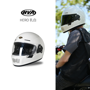 HVA摩托车头盔男女蓝牙机车全盔3C通用复古个性防雾蓝牙耳机四季