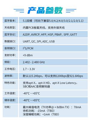 蓝牙音频QCC5125接收CSR8670音频发射tws支持LDAC串口模块