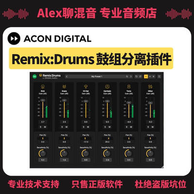 Acon Digital Remix:Drums实时智能鼓组Remix重混插件-Alex聊混音