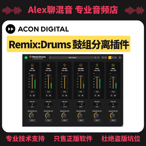 Acon Digital Remix:Drums实时智能鼓组Remix重混插件-Alex聊混音