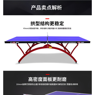 红双喜T2828小彩虹乒乓球台家用专业训练比赛乒乓案T2023折叠球桌