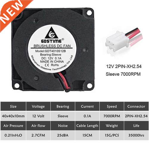 2PCS 40mm D Printer Fan 12V 24V 5V 4010 Blower Printer Coo