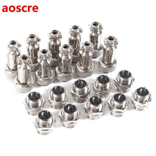10Set GX12 2//4/5/6Pin Power Connector Male Female Panel 12
