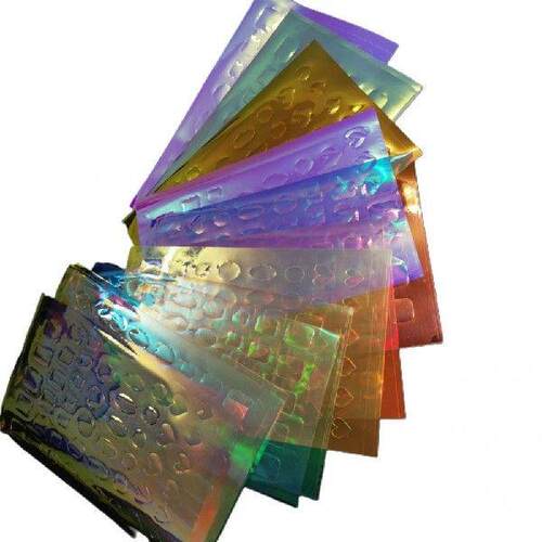 11Pcs/Set Effect Nail Cube Sticker DIY Colorful Foil Film
