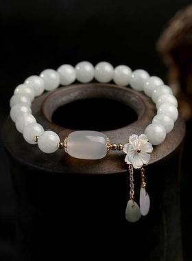 Natural Jade Emerald Agate Beads Bracelet Adjustable Bangle