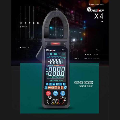 TOOLTOP X4 Mini Digital Clamp Meter Color Large Screen