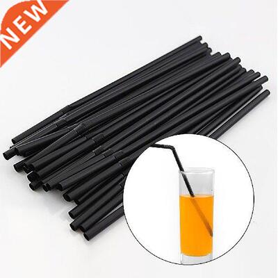 1000Pcs Drinking Straws 210mm Black White Long Flexible