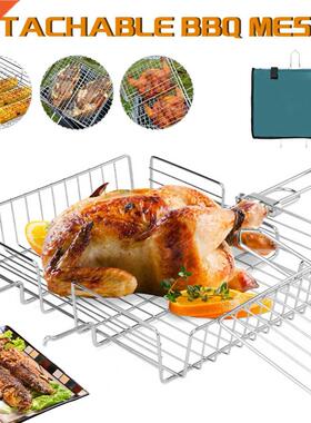 BBQ Grilling Tray Basket Stainless Steel Heat Resistant