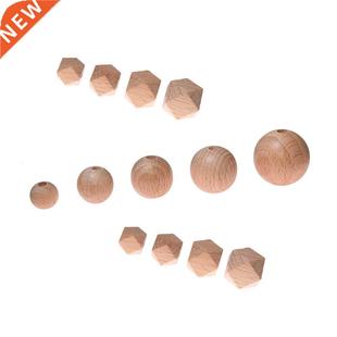 100pcs Multi Size Round Hexagon Beech Wood Baby Teething Bea