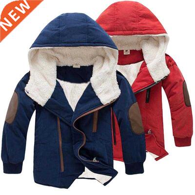 2-10 Year Winter Plus Fleece Warm GIrls Boys Jacket Cotton T