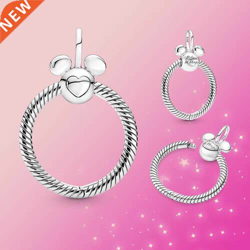 Real 925 Silver Charm Mouse sterling silver O pendant Fit Or