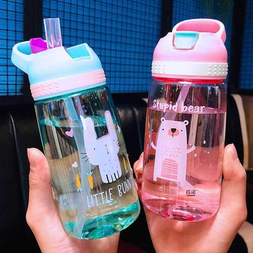 450ml Kids Water Bottle With Straw BPA Free Children Water D