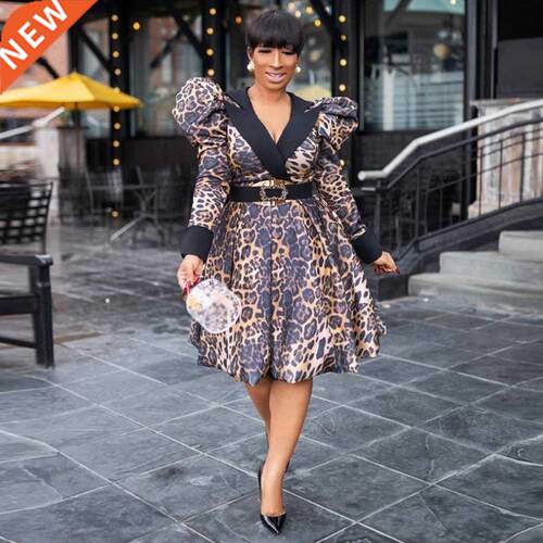 MD 2021 Autumn Winter V-neck Sexy Dresses For Women African