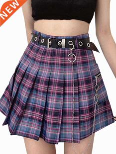 Hrjuku Plid Skirt Women Punk y2k High Wist Mini Tennis S