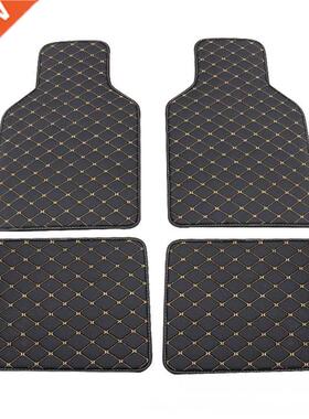 Floor Mats Universal Fit 4pcs PU Leather Car Floor Mat Water