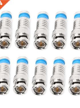 10 Pcs BNC RG59 Male Adapter Coax Connector Audio Coupler Jo
