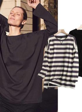 Withered 2021 SS England Street Vinatge Striped O-neck Cotto