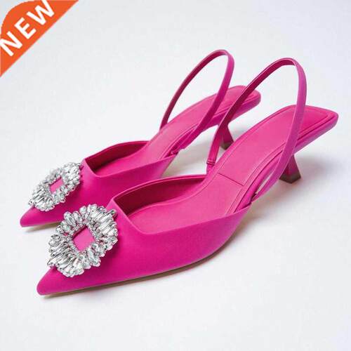 New Women&#s Shoes Pointed Toe Shallow Nude Pink Diamond Sh