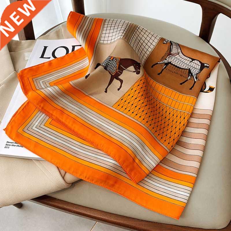 2022 New 70*70cm Silk Satin Hair Scarf Women Handkerchief Pr