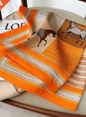 2022 New 70*70cm Silk Satin Hair Scarf Women Handkerchief Pr