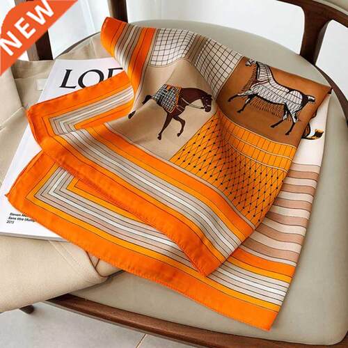 2022 New 70*70cm Silk Satin Hair Scarf Women Handkerchief Pr