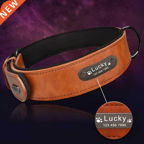 8 Colors Personalized Dog Collar Leather Pet Products for Do