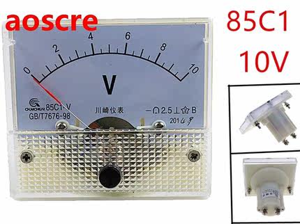 1PCS 85C1 10V Analogue DC Voltage Needle Panel Meter Voltmet