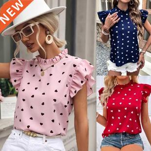 blue shirts Sleeve shirt short red ladies women pink
