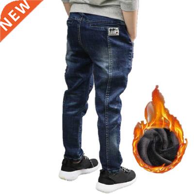 IENENS Winter Boys Warm Clothes Jeans Classic Bottoms Kids D
