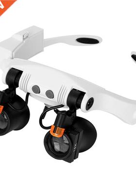 LED Magnifier Glasses Magnifier Cold Warm Light Magnifying G