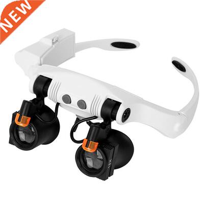 LED Magnifier Glasses Magnifier Cold Warm Light Magnifying G