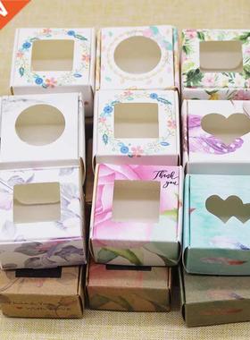 Newest Handmade gifts package box with window 4*4*2.5cm whit