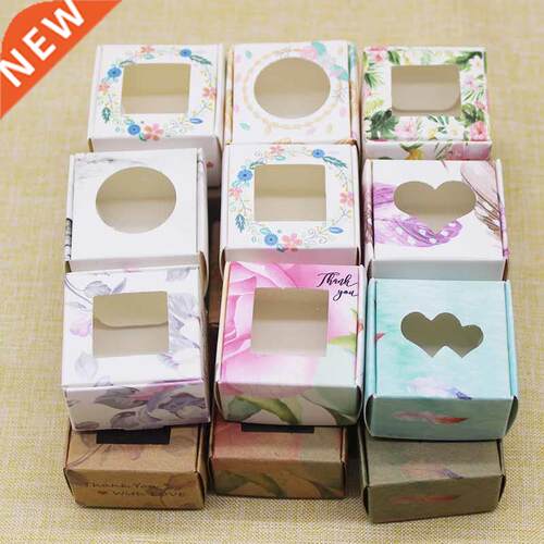 Newest Handmade gifts package box with window 4*4*2.5cm whit