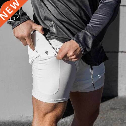 Running Shorts Men 2in1 Quick Dry GYM运动裤Sport Short Pants