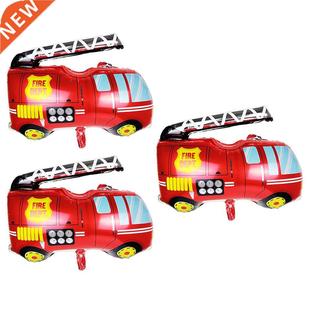 3pcs Birthday Firetruck Balloons Party Firetruck Balloons