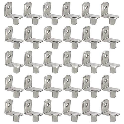 50 Pcs Shelf Support Pegs 6Mm L-Shaped Shelf Support Nickel