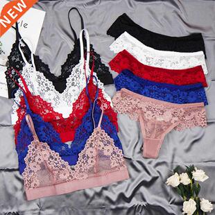 Mesh thin Transparent Underwear Women Lace Cup Ultra Set