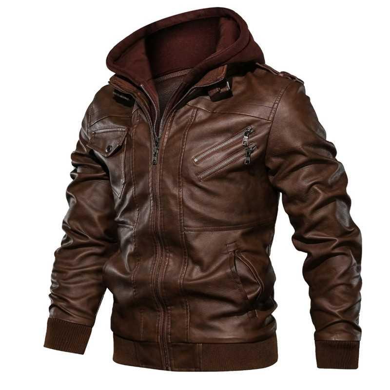 New autumn winter men's leather motorcycle jacket PU leather