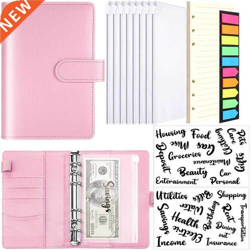 Pu Leather Binder Budget Macaron Notebook Cash Budget Hand L