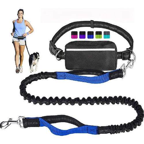 Hands Free Dog Leash Traction Rope Pet Pocket Running