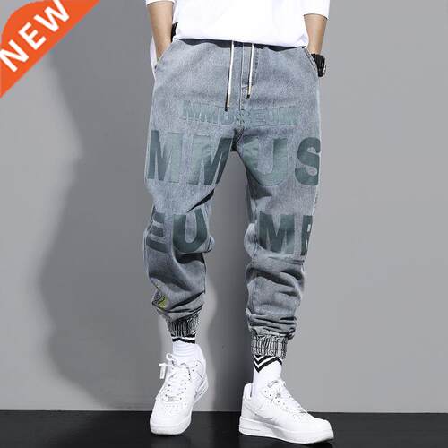 Jeans Men's Loose Stylish Motorcycle Style Korean Harlan All