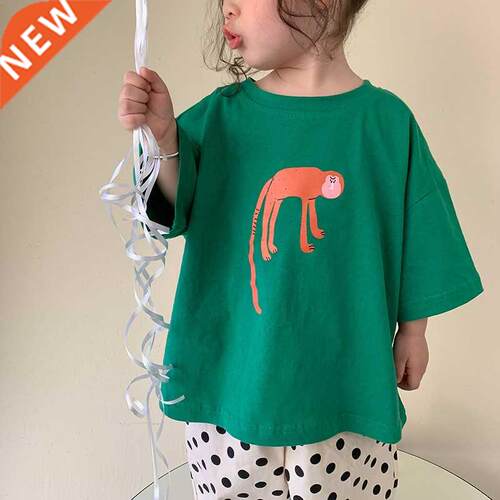 Spring Unisex cartoon anial printing long sleeve Tees Kids