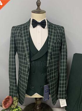 3 Pcs Suit Set Blazers Coat Vest Pants / Fashion Men Casual