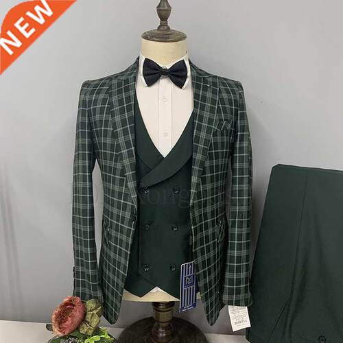 3 Pcs Suit Set Blazers Coat Vest Pants / Fashion Men Casual