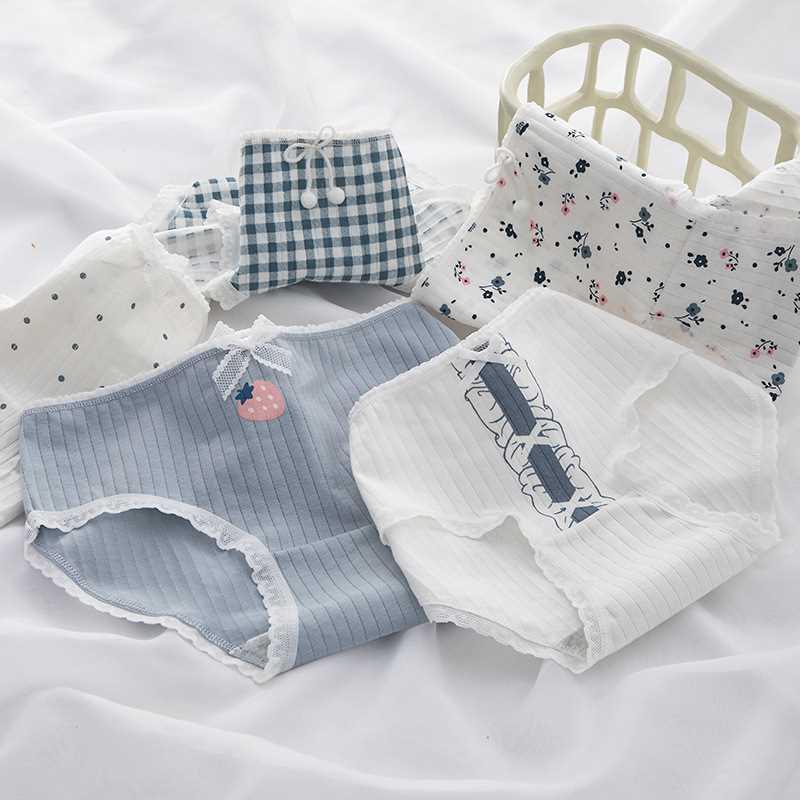 3Pcs/set Women Cotton Panties Lingerie Sexy Underwear Lace S图片