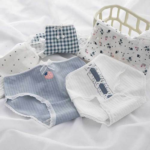 3Pcs/set Women Cotton Panties Lingerie Sexy Underwear Lace S