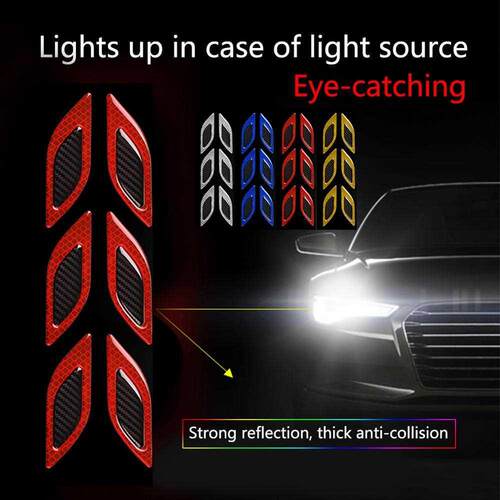 6Pcs/Set Car Reflective Sticker Truck Auto otor Strips Anti