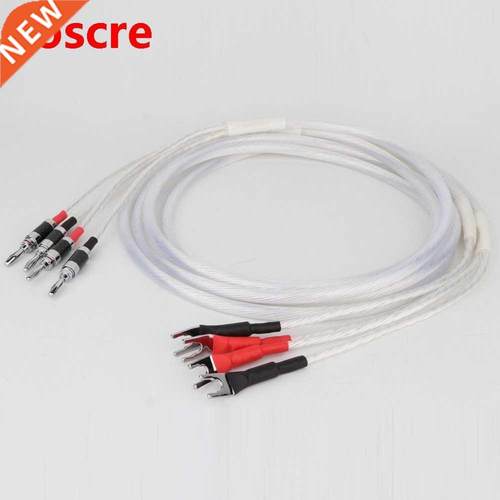 2021New One Pair HIFI Silver-Plated Speaker Cable Hi-END 4N