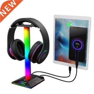 RGB Headphone Stand Dual USB Port Touch Control Desk Gaming